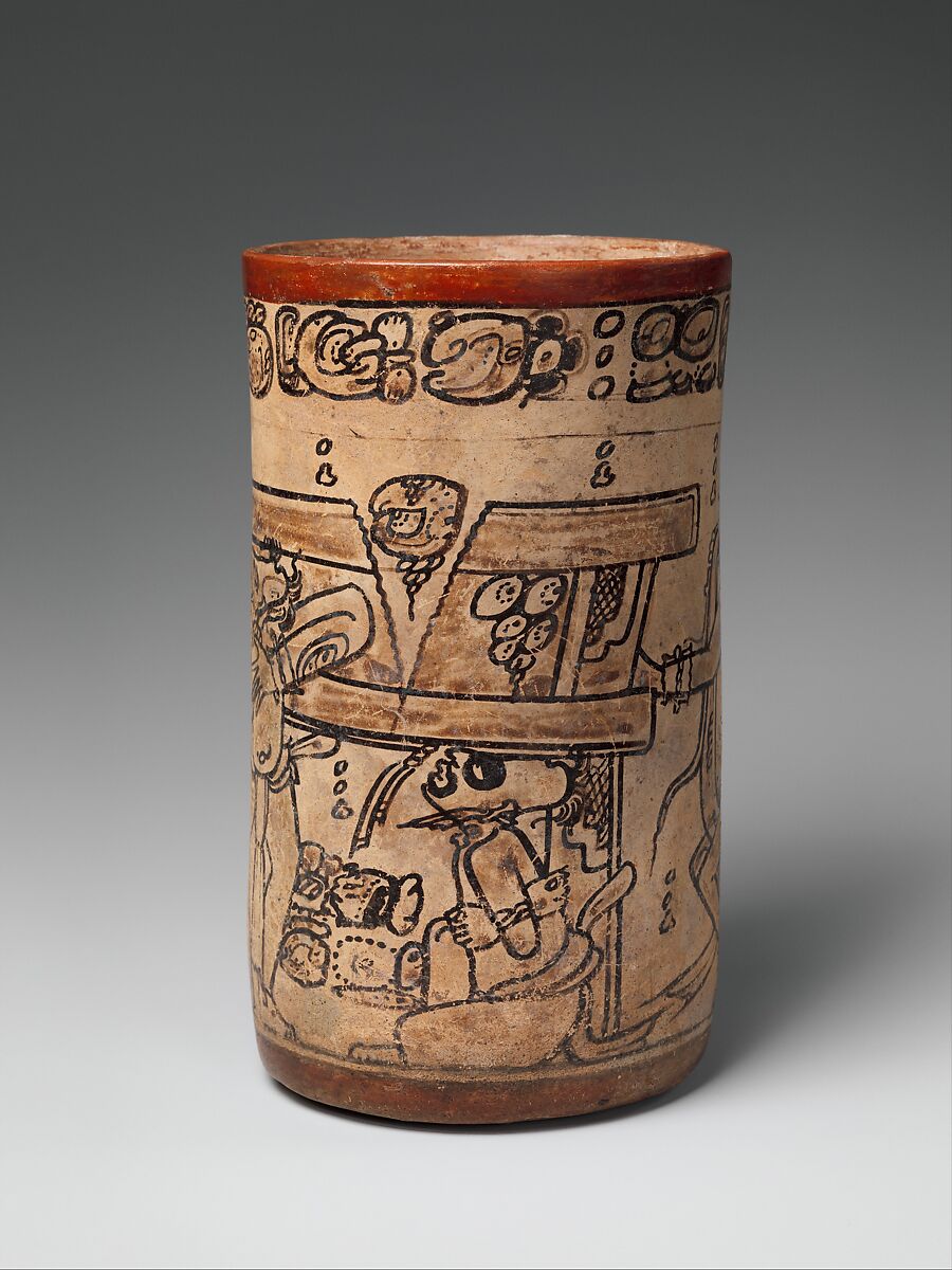 Vessel with mythological scene, Maya artist(s), Ceramic, Maya