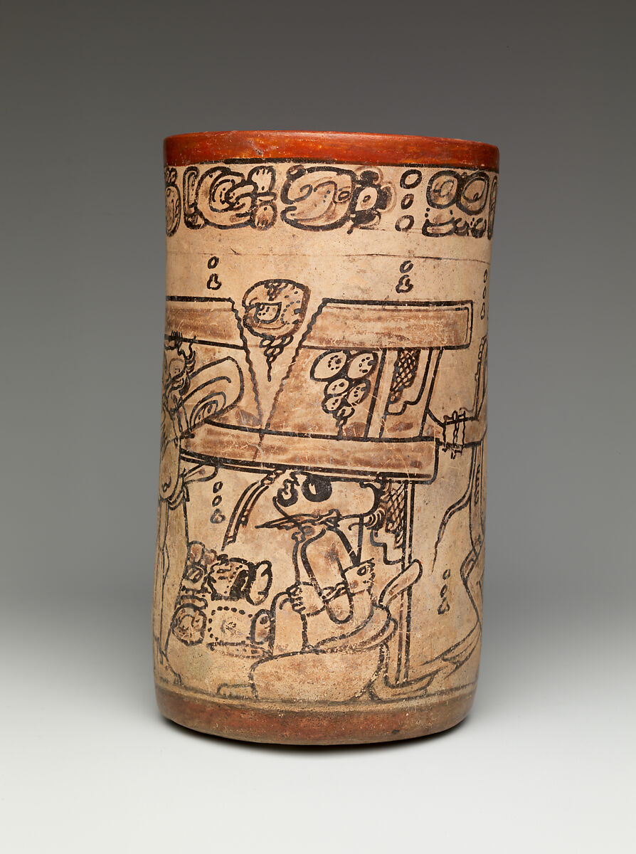 Vessel with mythological scene, Maya artist(s), Ceramic, Maya