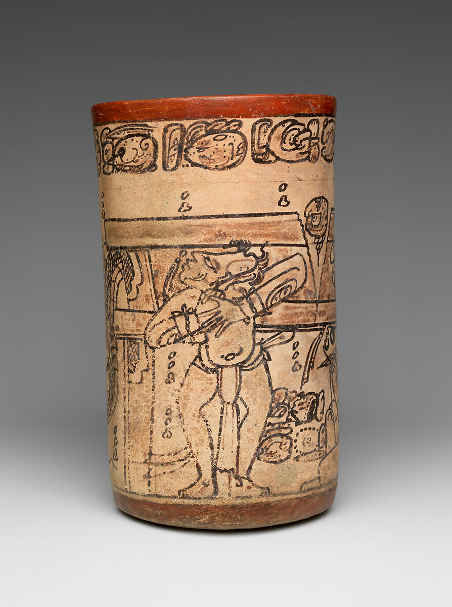 Vessel with mythological scene, Maya artist(s), Ceramic, Maya