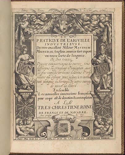 La Pratique de l'Aiguille, title page (recto)