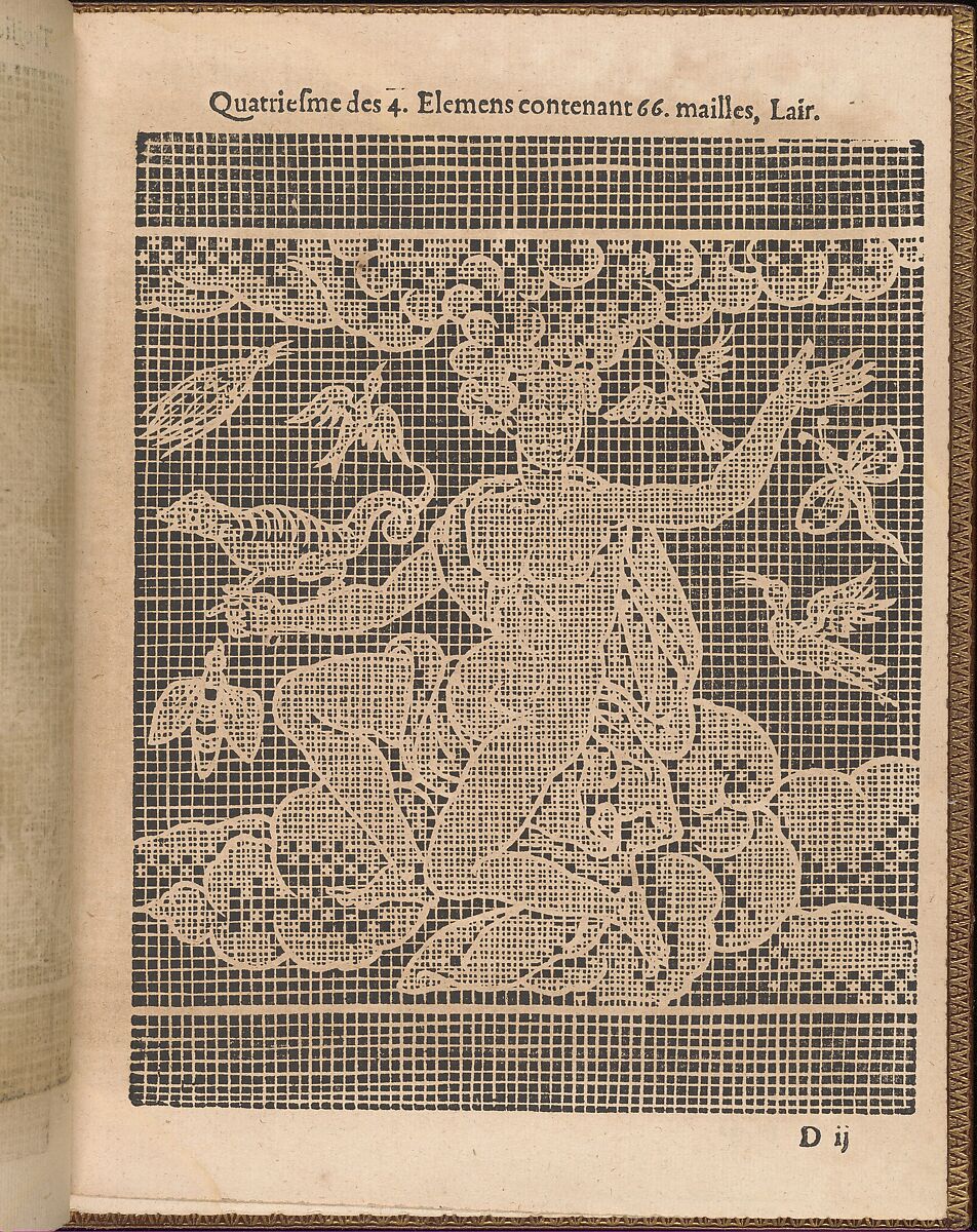 La Pratique de l'Aiguille, page 13 (recto), Matthias Mignerak, Woodcut 