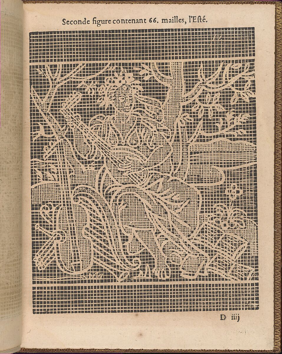 La Pratique de l'Aiguille, page 15 (recto), Matthias Mignerak, Woodcut 