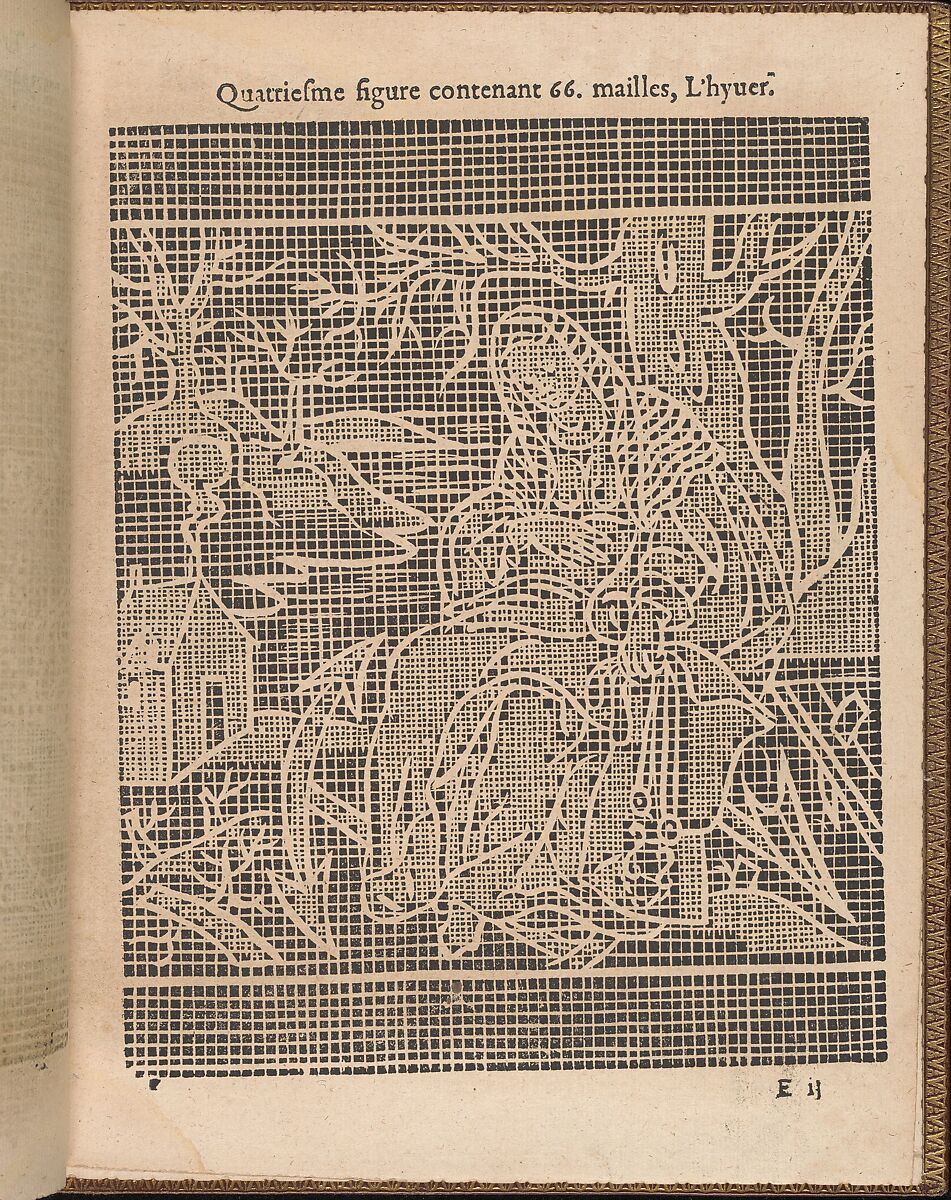 La Pratique de l'Aiguille, page 17 (recto), Matthias Mignerak, Woodcut 