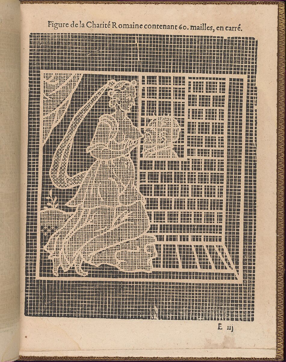 La Pratique de l'Aiguille, page 18 (recto), Matthias Mignerak, Woodcut 