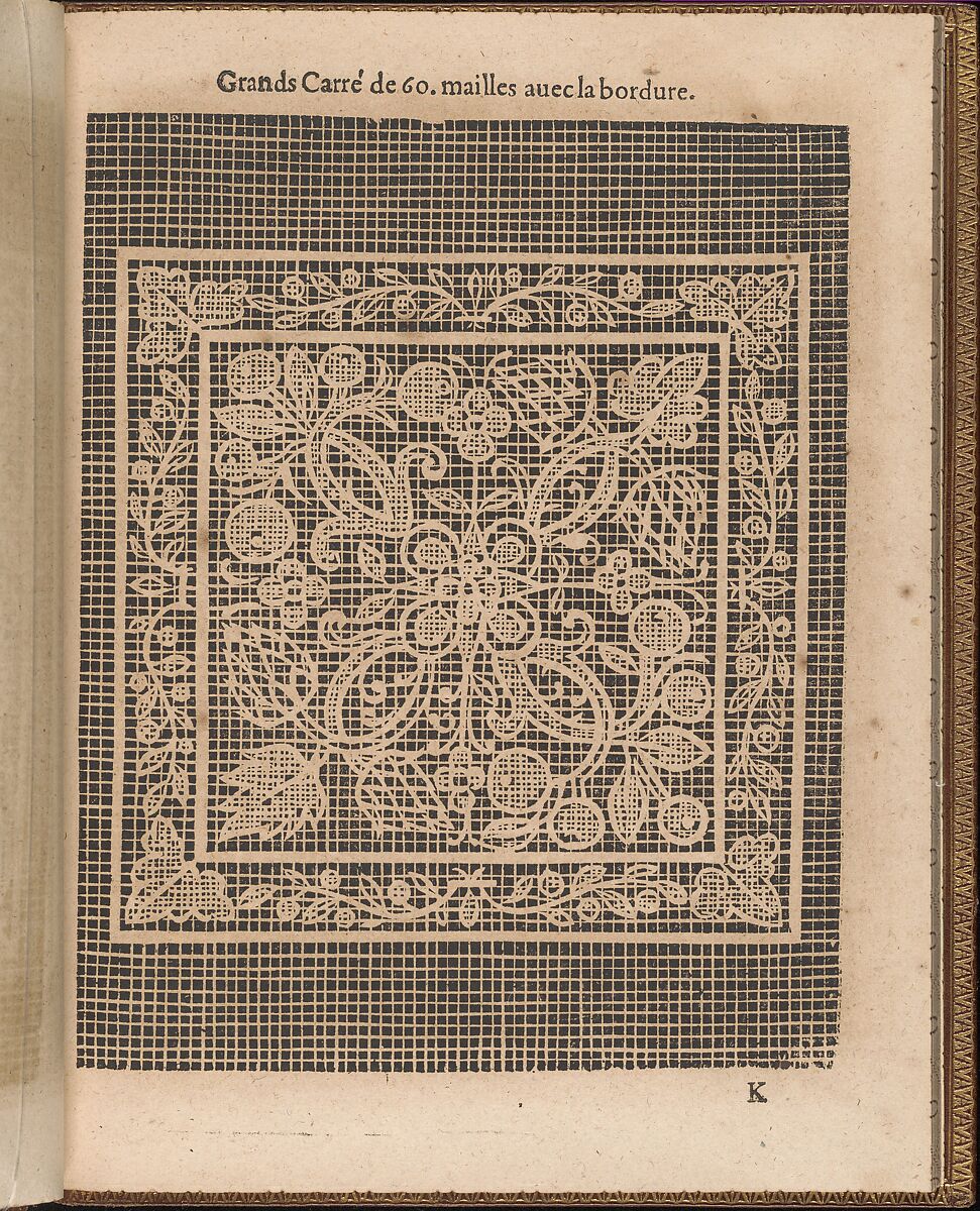 La Pratique de l'Aiguille, page 36 (recto), Matthias Mignerak, Woodcut 