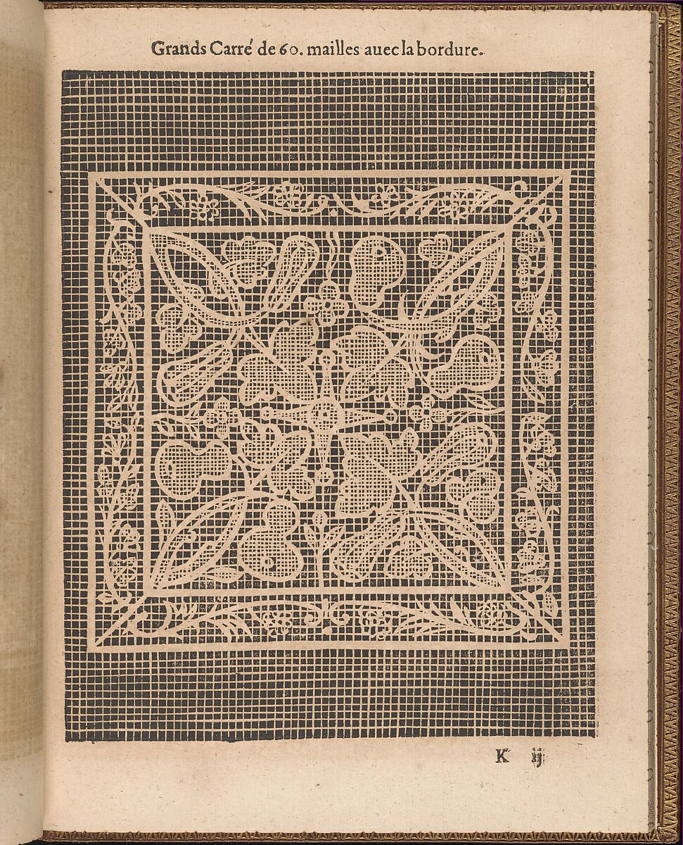 La Pratique de l'Aiguille, page 37 (recto), Matthias Mignerak, Woodcut 