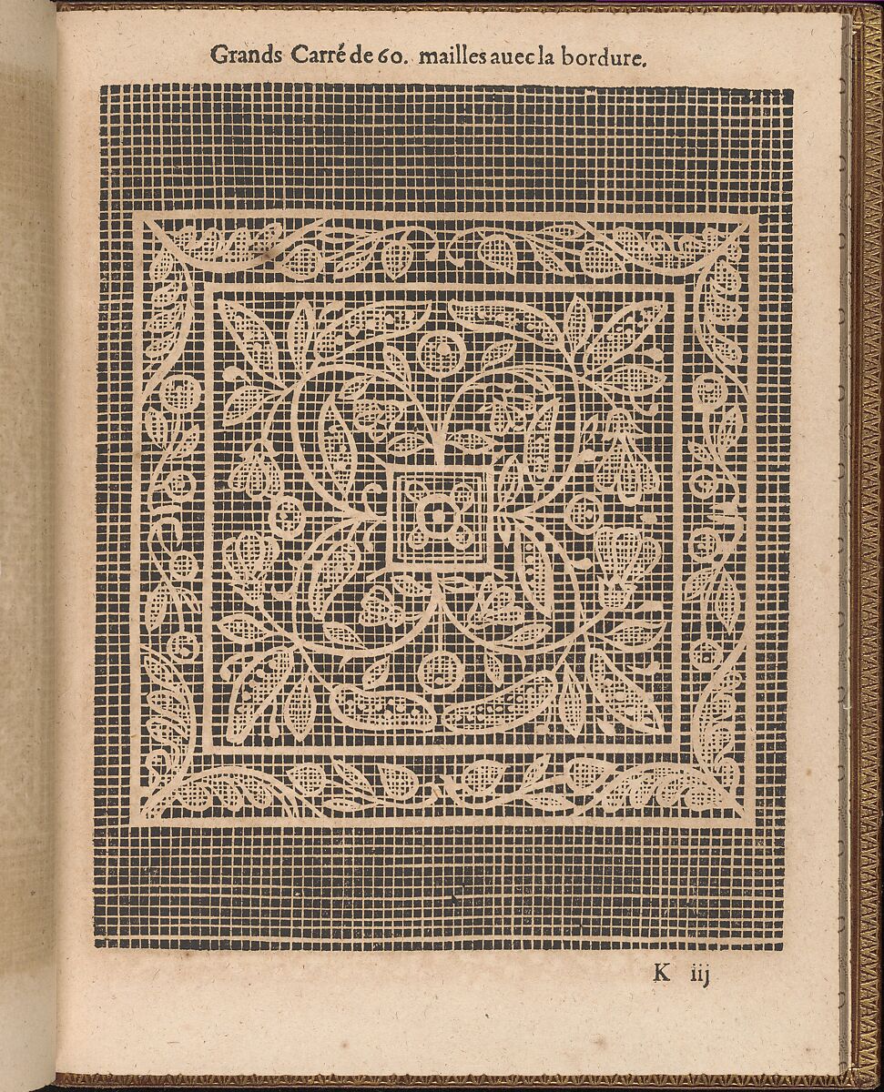 La Pratique de l'Aiguille, page 38 (recto), Matthias Mignerak, Woodcut 