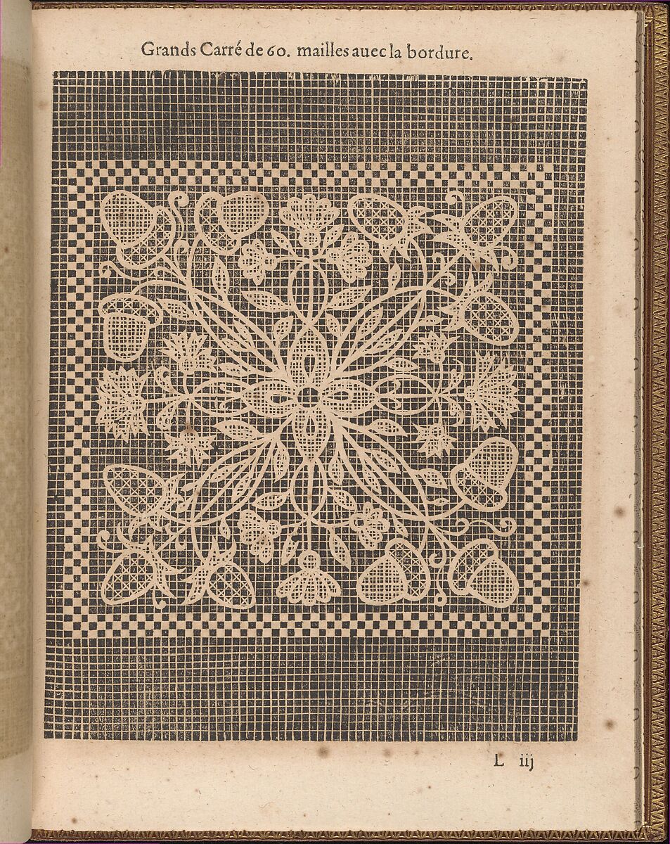 La Pratique de l'Aiguille, page 42 (recto), Matthias Mignerak, Woodcut 