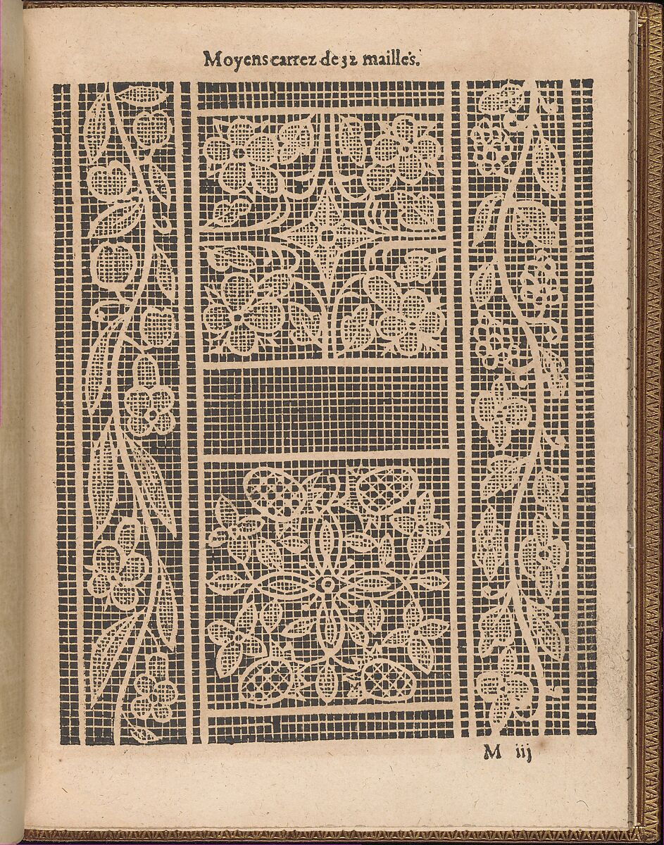 La Pratique de l'Aiguille, page 46 (recto), Matthias Mignerak, Woodcut 