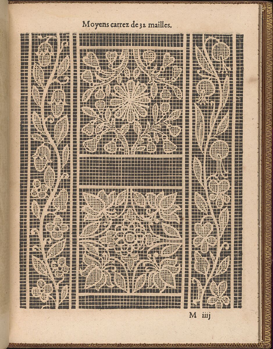 La Pratique de l'Aiguille, page 47 (recto), Matthias Mignerak, Woodcut 