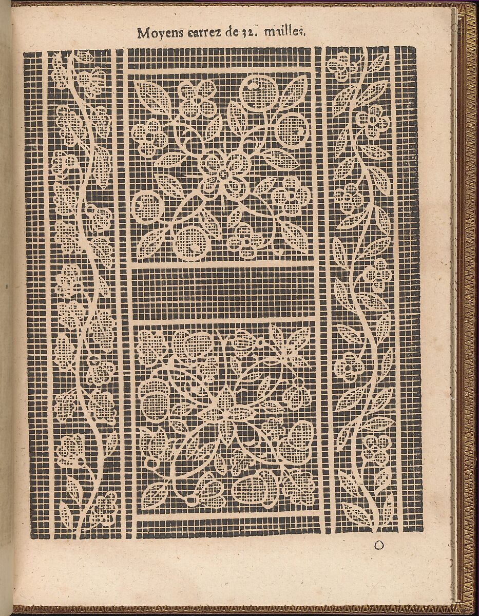 La Pratique de l'Aiguille, page 52 (recto), Matthias Mignerak, Woodcut 