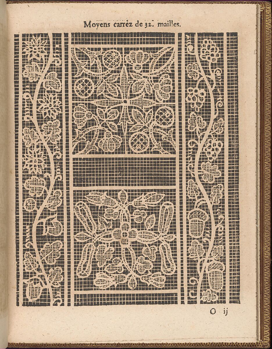 La Pratique de l'Aiguille, page 53 (recto), Matthias Mignerak, Woodcut 