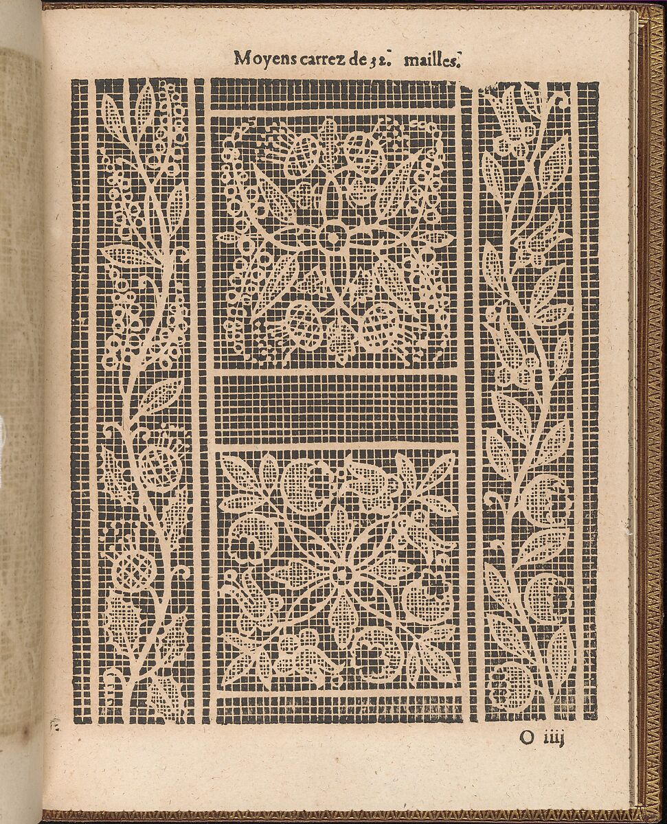 La Pratique de l'Aiguille, page 55 (recto), Matthias Mignerak, Woodcut 