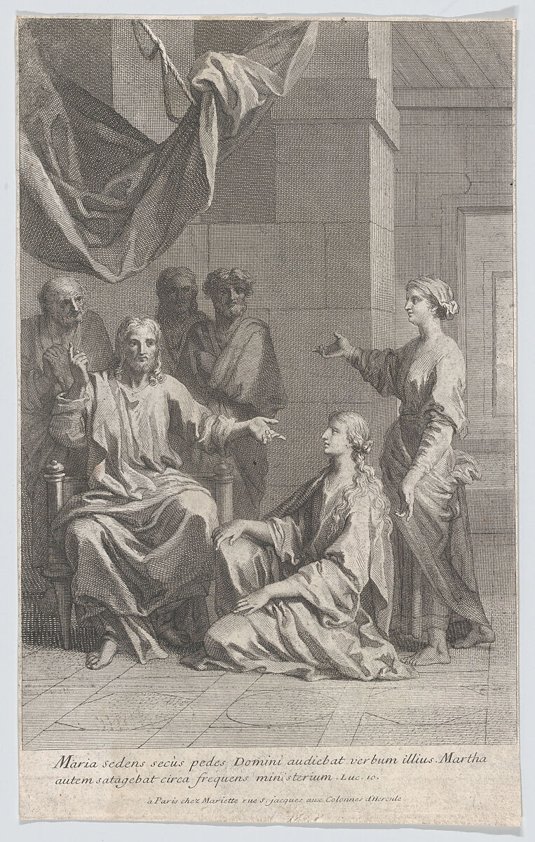 Christ in the House of Martha and Mary, Anonymous, French, 18th century, Engraving 