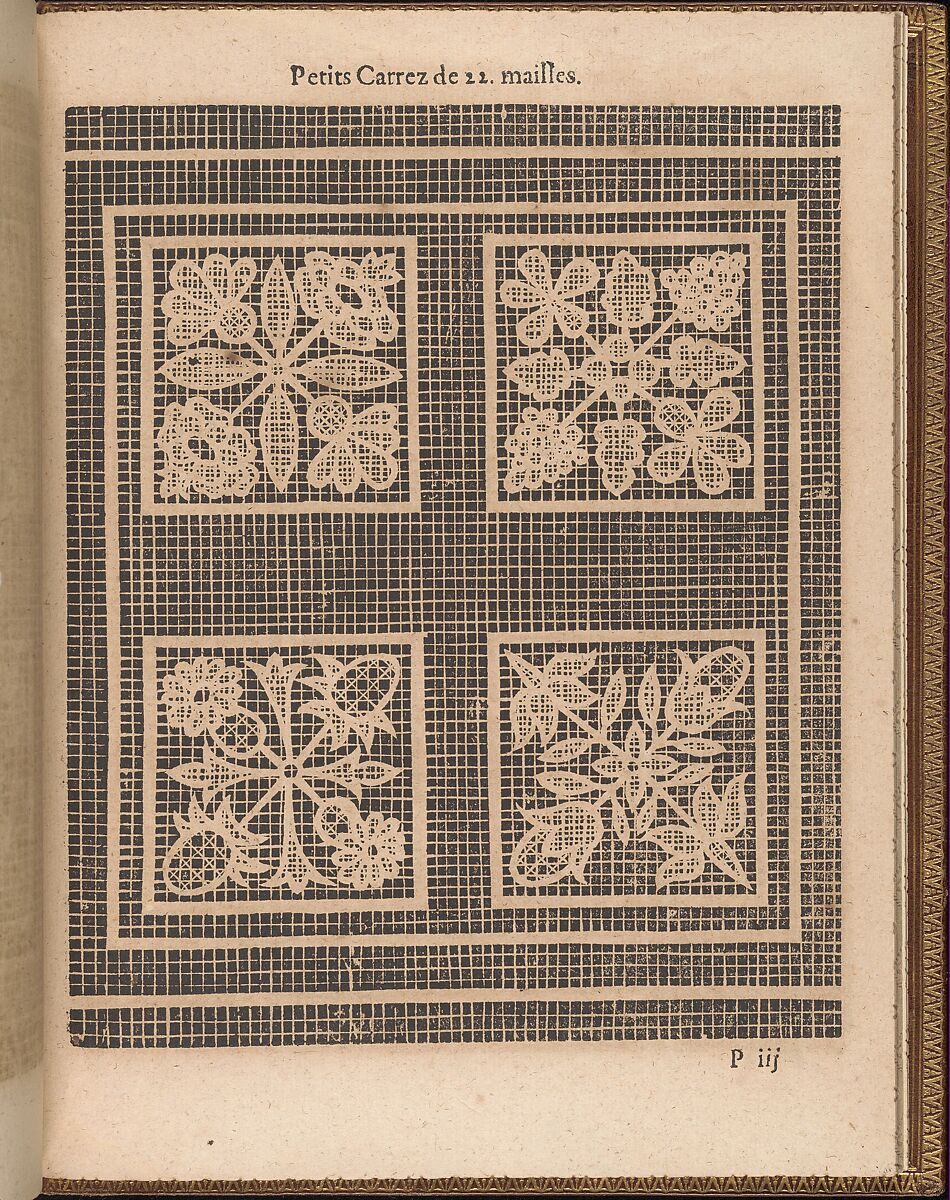 La Pratique de l'Aiguille, page 58 (recto), Matthias Mignerak, Woodcut 