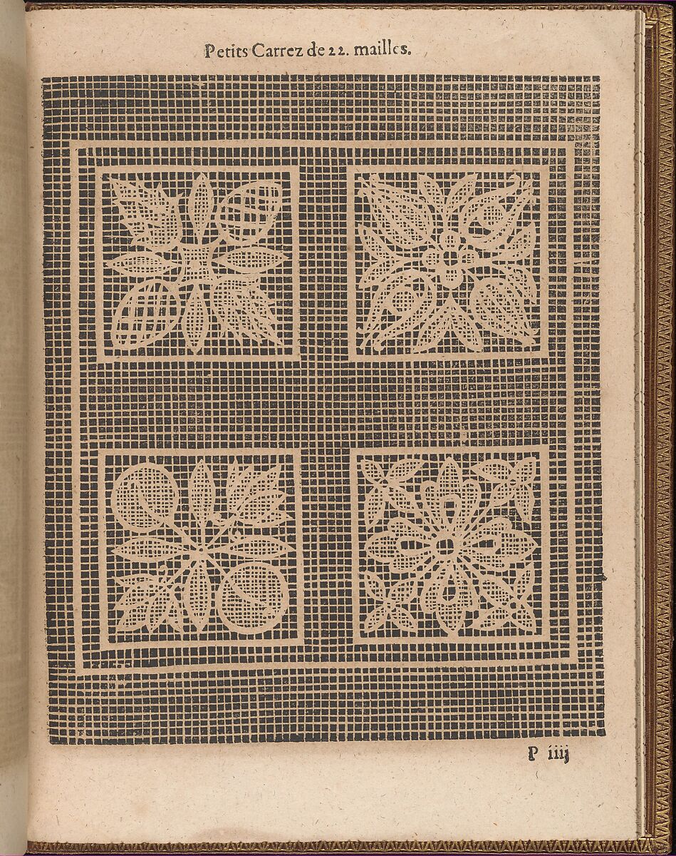 La Pratique de l'Aiguille, page 59 (recto), Matthias Mignerak, Woodcut 