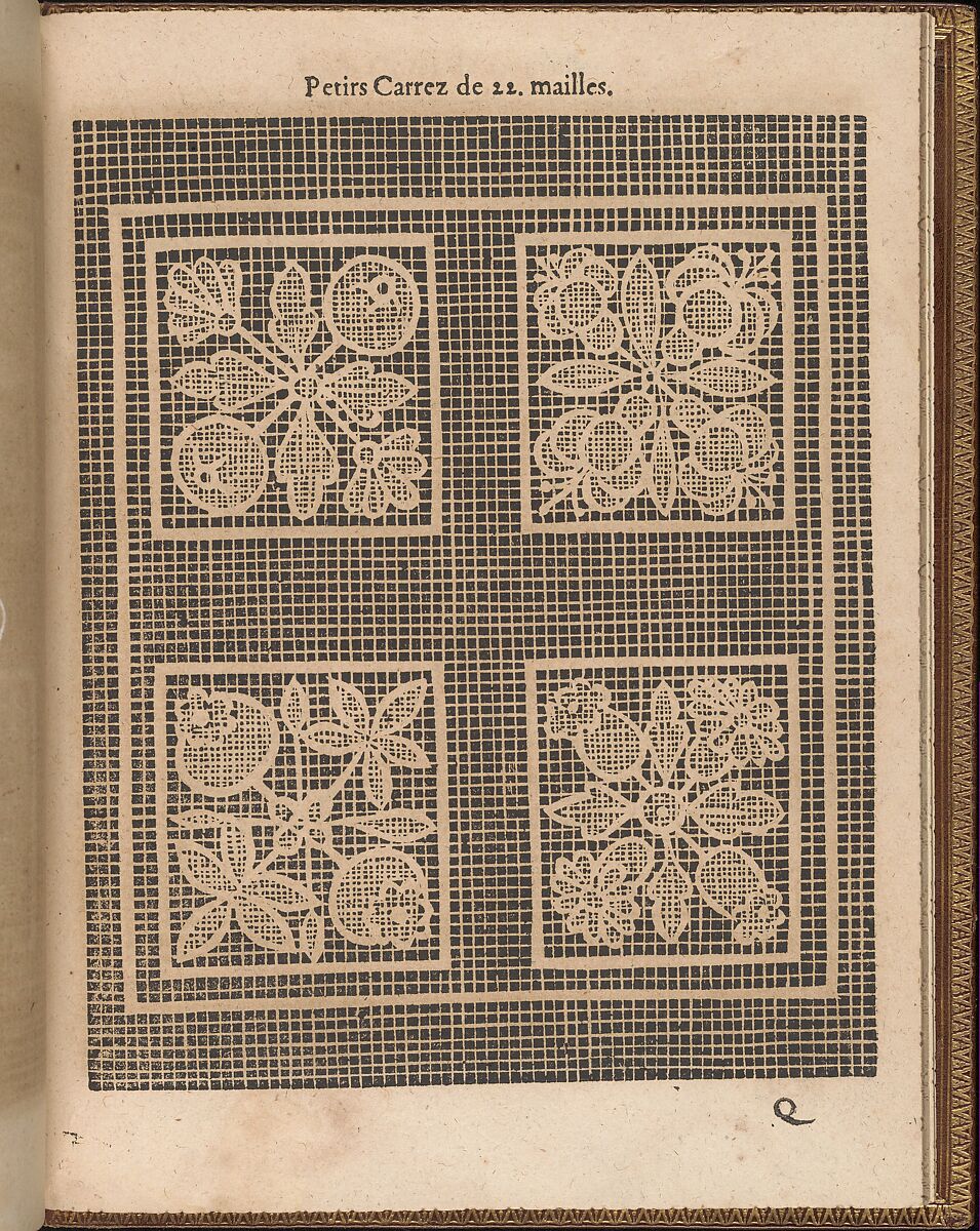 La Pratique de l'Aiguille, page 60 (recto), Matthias Mignerak, Woodcut 