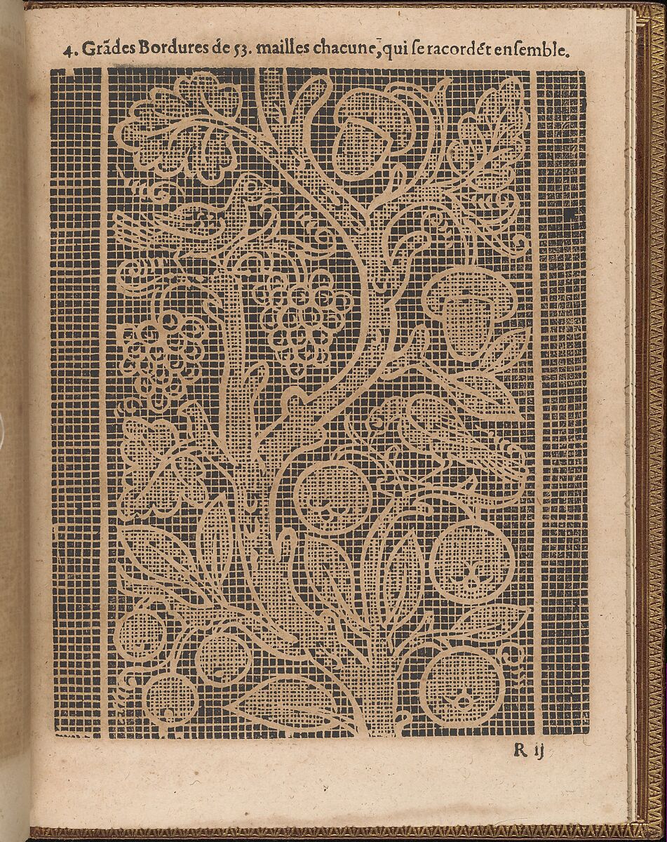 La Pratique de l'Aiguille, page 65 (recto), Matthias Mignerak, Woodcut 