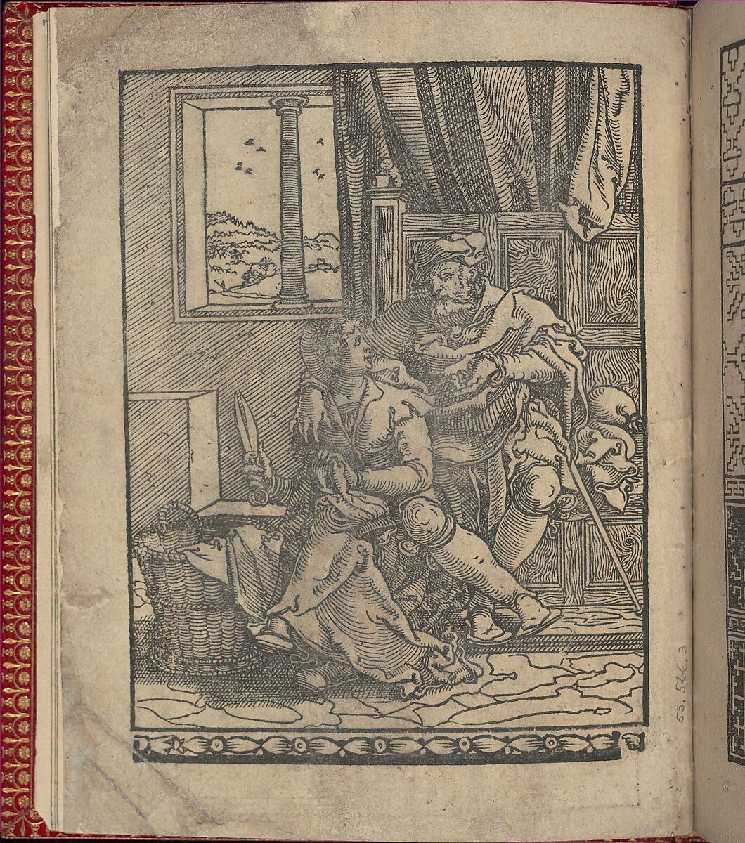 Ce est ung tractat de la noble art de leguille ascavoir ouvraiges de spaigne... title page (verso), Willem Vosterman (Netherlandish, active Antwerp), Woodcut 