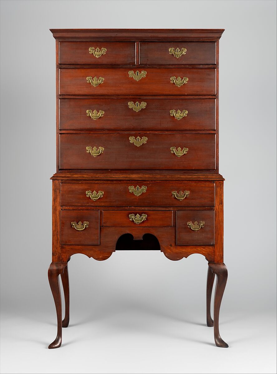 High chest, Christopher Townsend (1701–1773), Mahogany, chestnut, and white pine, American