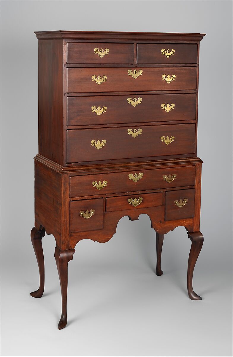 High chest, Christopher Townsend (1701–1773), Mahogany, chestnut, and white pine, American
