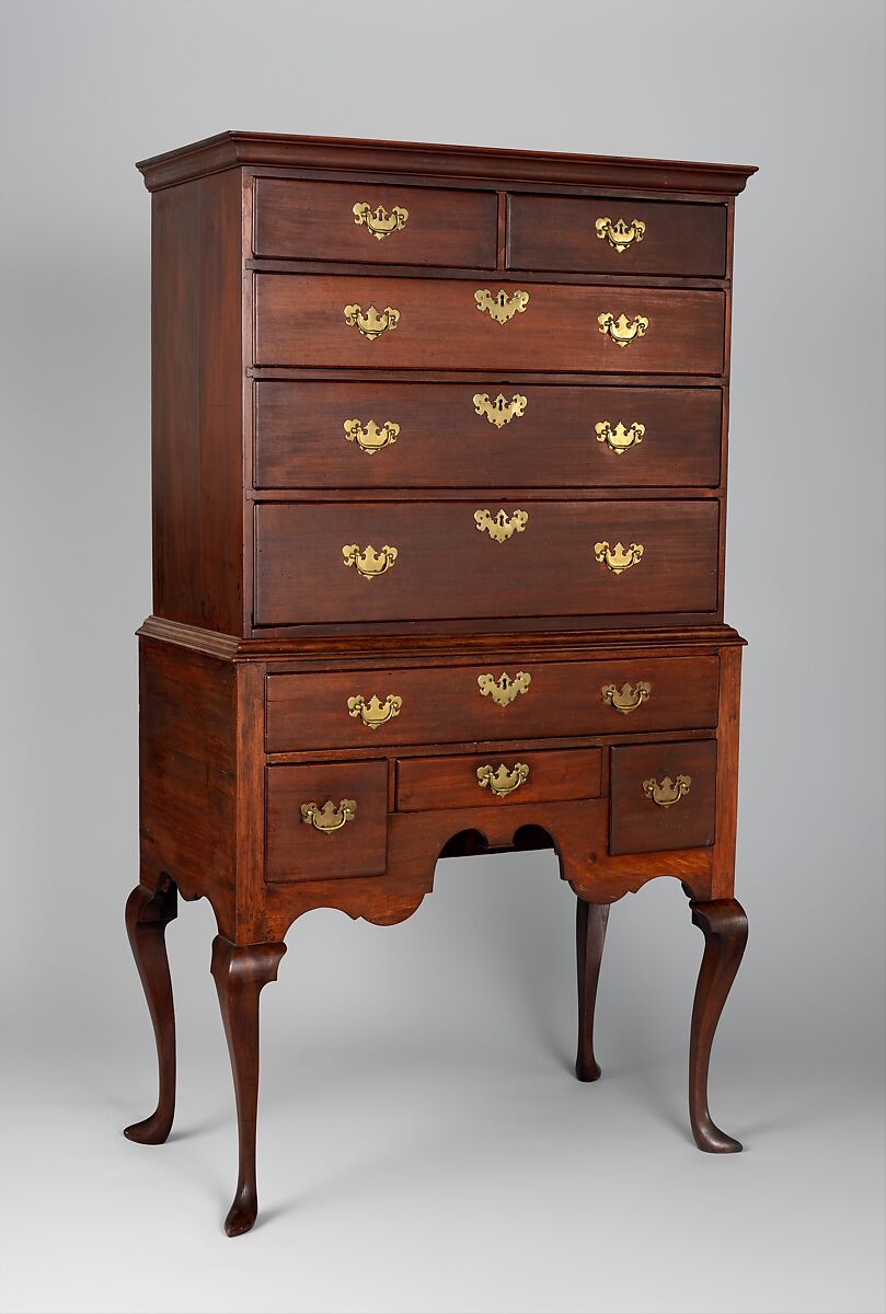 High chest, Christopher Townsend (1701–1773), Mahogany, chestnut, and white pine, American