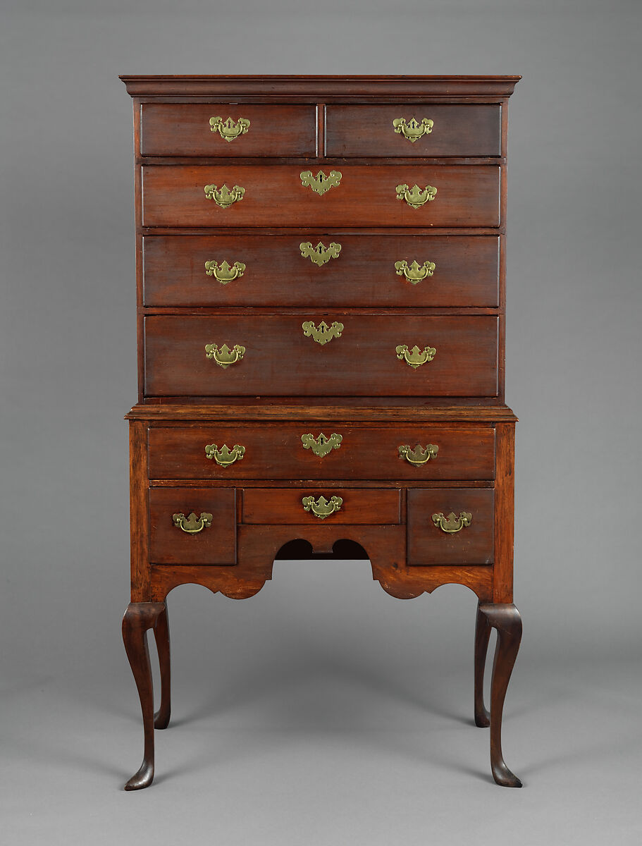 High chest, Christopher Townsend (1701–1773), Mahogany, chestnut, and white pine, American 