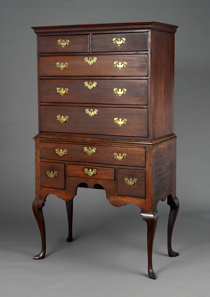 High chest, Christopher Townsend (1701–1773), Mahogany, chestnut, and white pine, American