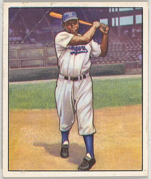 Issued by Bowman Gum Company  Jackie Robinson, 2nd Base, Brooklyn