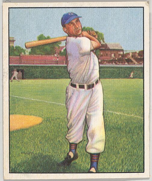 Hank Sauer, Outfield, Chicago Cubs, from the Picture Card Collectors Series (R406-4) issued by Bowman Gum, Issued by Bowman Gum Company, Commercial color lithograph 