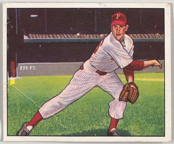 Robin Roberts, Pitcher, Philadelphia Phillies, from the Picture Card Collectors Series (R406-4) issued by Bowman Gum, Issued by Bowman Gum Company, Commercial color lithograph 