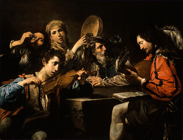 A Musical Party, Valentin de Boulogne (French, Coulommiers-en-Brie 1591–1632 Rome), Oil on canvas 