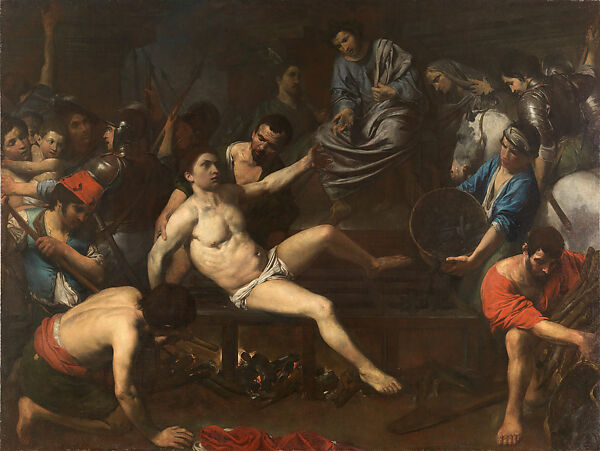 Martyrdom of Saint Lawrence, Valentin de Boulogne (French, Coulommiers-en-Brie 1591–1632 Rome), Oil on canvas 