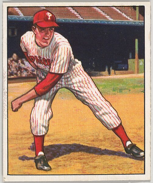 Curt Simmons, Pitcher, Philadelphia Phillies, from the Picture Card Collectors Series (R406-4) issued by Bowman Gum, Issued by Bowman Gum Company, Commercial color lithograph 