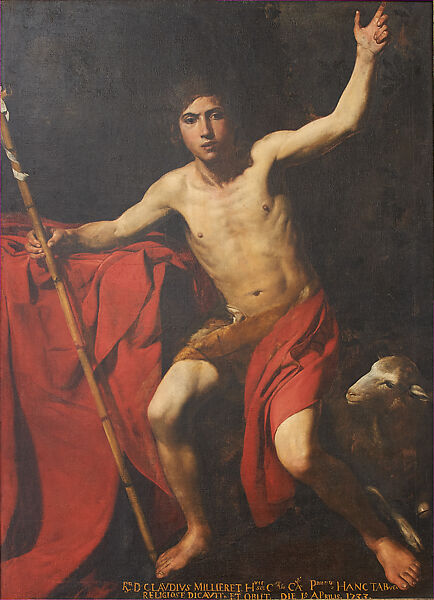 Saint John the Baptist, Valentin de Boulogne (French, Coulommiers-en-Brie 1591–1632 Rome), Oil on canvas 