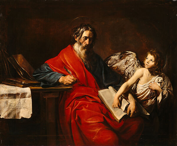 Saint Matthew, Valentin de Boulogne (French, Coulommiers-en-Brie 1591–1632 Rome), Oil on canvas 