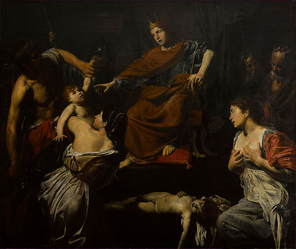 Judgment of Solomon, Valentin de Boulogne (French, Coulommiers-en-Brie 1591–1632 Rome), Oil on canvas 