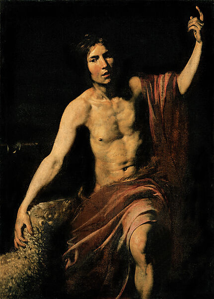 Saint John the Baptist, Valentin de Boulogne (French, Coulommiers-en-Brie 1591–1632 Rome), Oil on canvas 