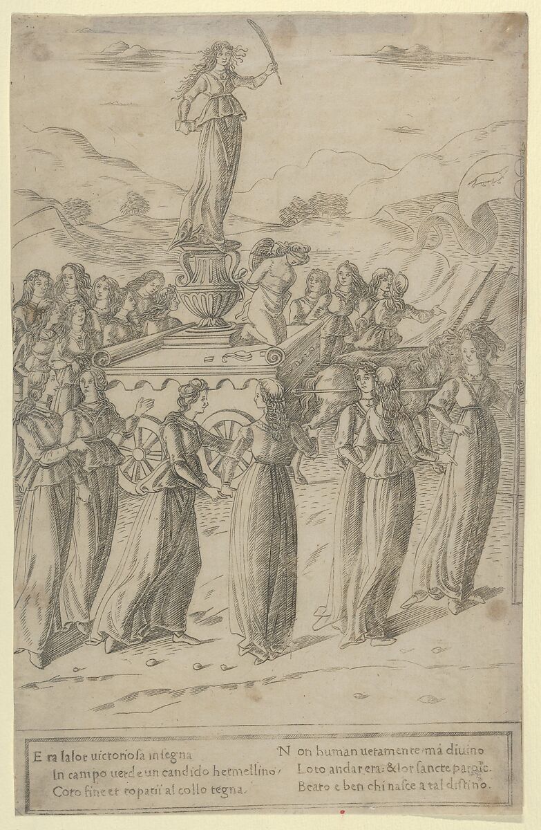 The Triumph of Chastity, Attributed to Francesco Rosselli (Italian, Florence 1448–1508/27 Venice (?)), Engraving 