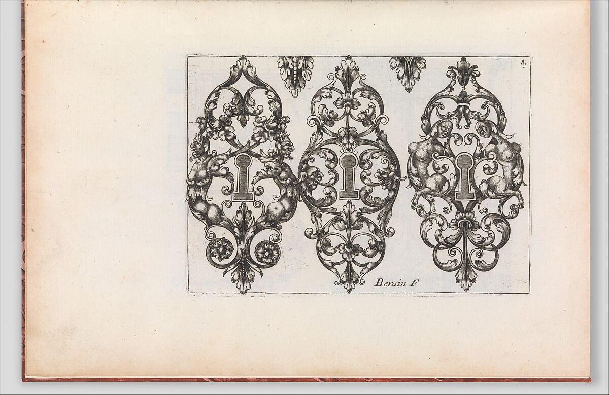 Diverses Pieces de Serruriers, page 5 (recto), Jean Berain (French, Saint-Mihiel 1640–1711 Paris), Engraving 