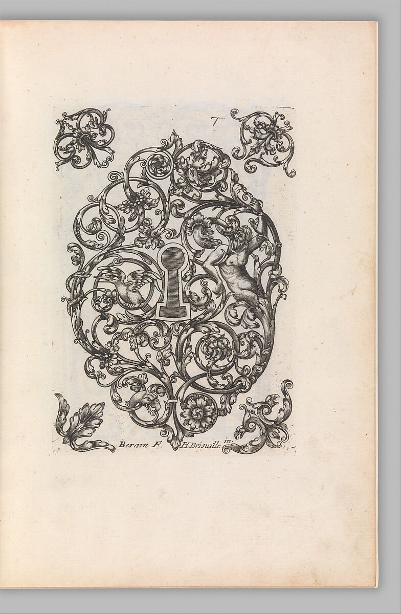 Diverses Pieces de Serruriers, page 8 (recto), Jean Berain (French, Saint-Mihiel 1640–1711 Paris), Engraving 