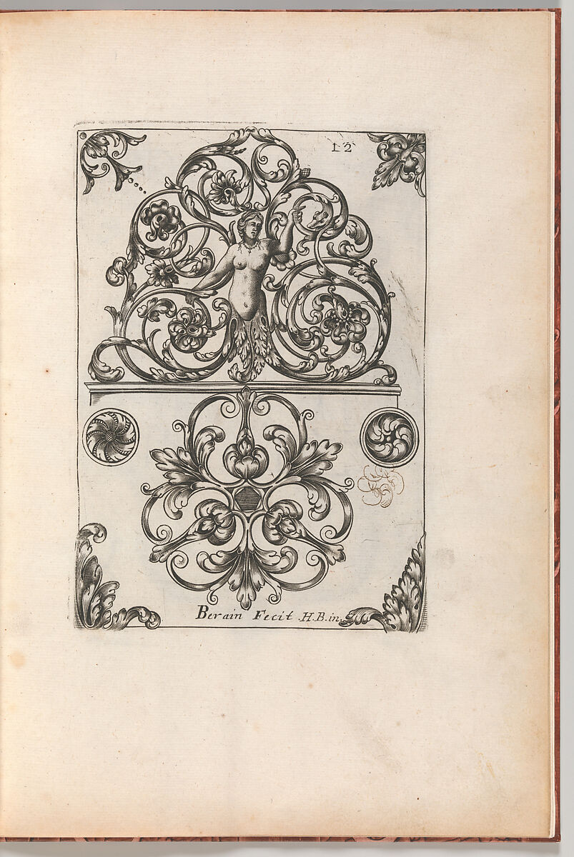 Diverses Pieces de Serruriers, page 13 (recto), Jean Berain (French, Saint-Mihiel 1640–1711 Paris), Engraving 