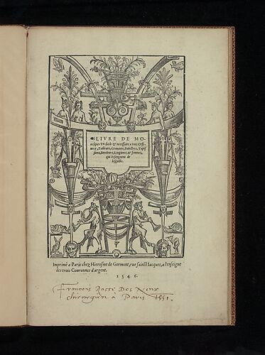Livre de Moresques, title page (recto)