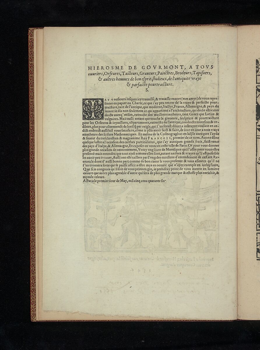 Livre de Moresques, title page (verso), Previously published by Cornelis Bos (Netherlandish, Hertogenbosch ca. 1510?–before 1556 Groningen), Woodcut 