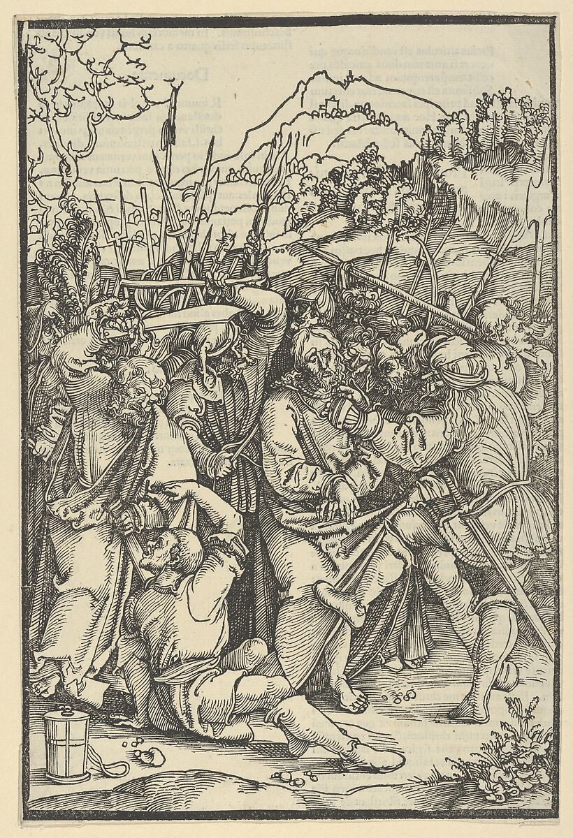 The Arrest of Christ, from Speculum passionis domini nostri Ihesu Christi, Hans Schäufelein (German, Nuremberg ca. 1480–ca. 1540 Nördlingen), Woodcut 