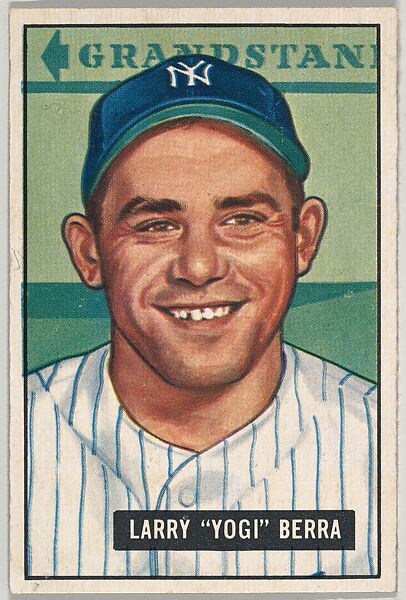 Issued by Bowman Gum Company, Larry Yogi Berra, Catcher, New York  Yankees, from Picture Cards, series 6 (R406-6) issued by Bowman Gum