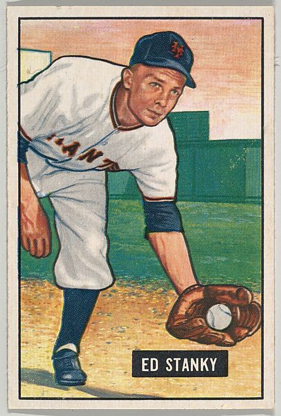 Ed Stanky, 2nd Base, New York Giants, from Picture Cards, series 5 (R406-5) issued by Bowman Gum, Issued by Bowman Gum Company, Commercial color lithograph 