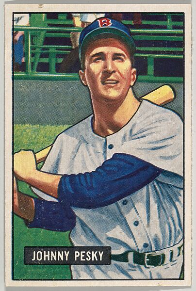 Johnny Pesky, 3rd Base, Boston Red Sox, from Picture Cards, series 5 (R406-5) issued by Bowman Gum, Issued by Bowman Gum Company, Commercial color lithograph 