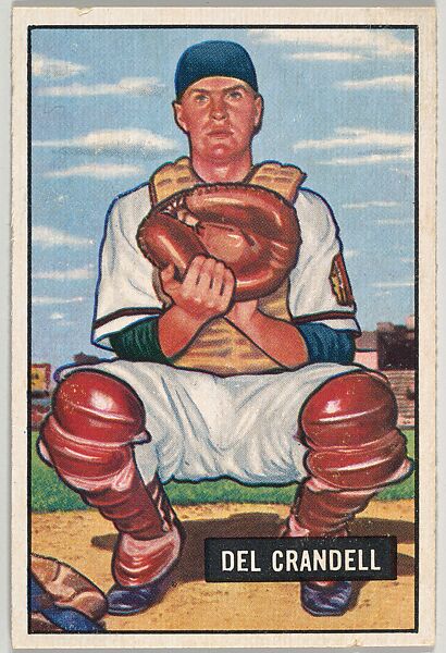 Del Crandall, Catcher, Boston Braves, from Picture Cards, series 5 (R406-5) issued by Bowman Gum, Issued by Bowman Gum Company, Commercial color lithograph 