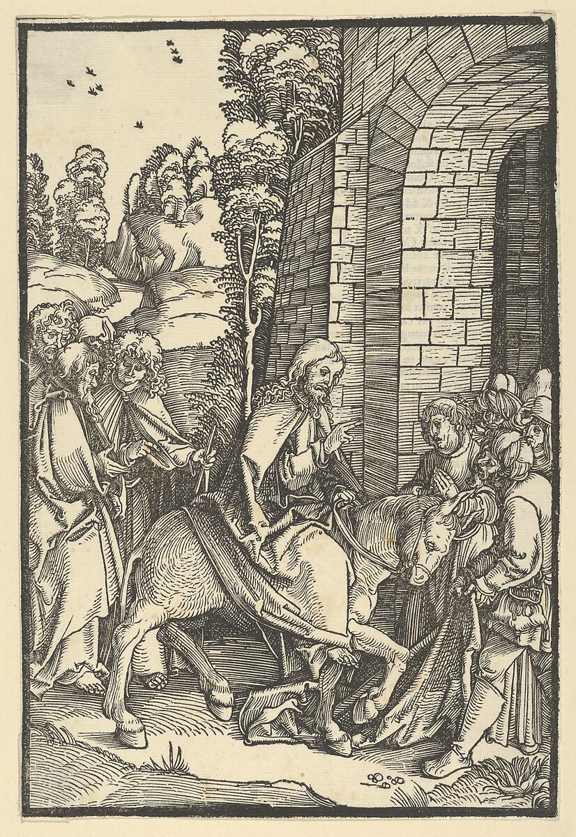 The Entry into Jerusalem, from Speculum passionis domini nostri Ihesu Christi, Hans Schäufelein (German, Nuremberg ca. 1480–ca. 1540 Nördlingen), Woodcut 